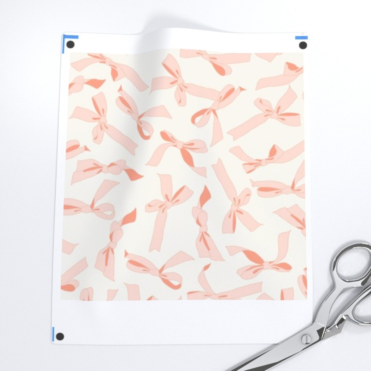 Bows Pink on Cream Custom Printed Fabric by Spoonflower Various Fabrics by the Yard or Fat Quarter 17091403